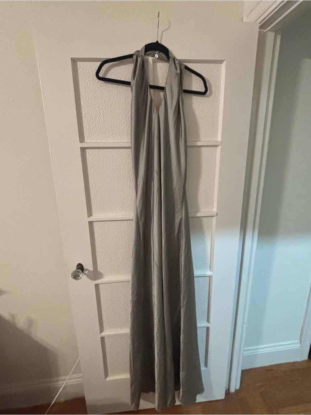 Show Me Your MuMu Satin Dress in Sage Green